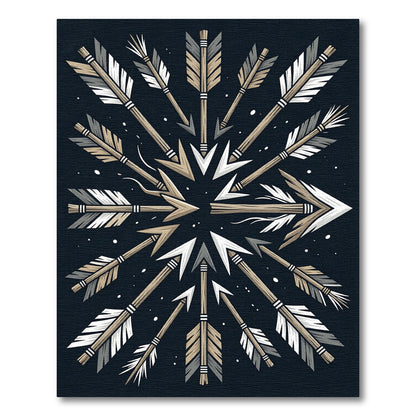 Earthy Tribal Arrows Radiating Outward Rug