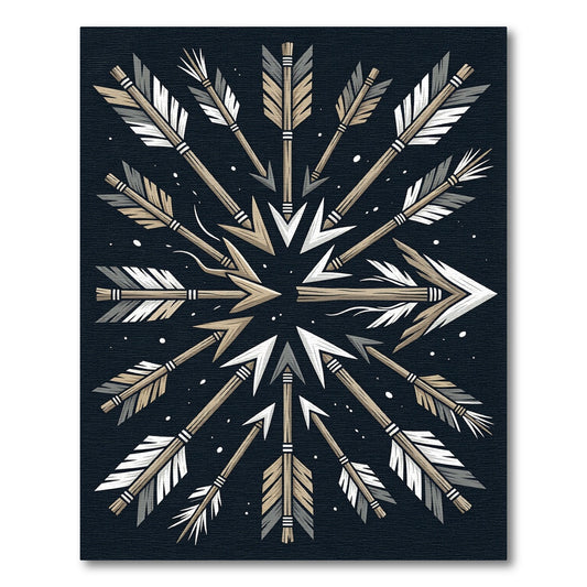 Earthy Tribal Arrows Radiating Outward Rug