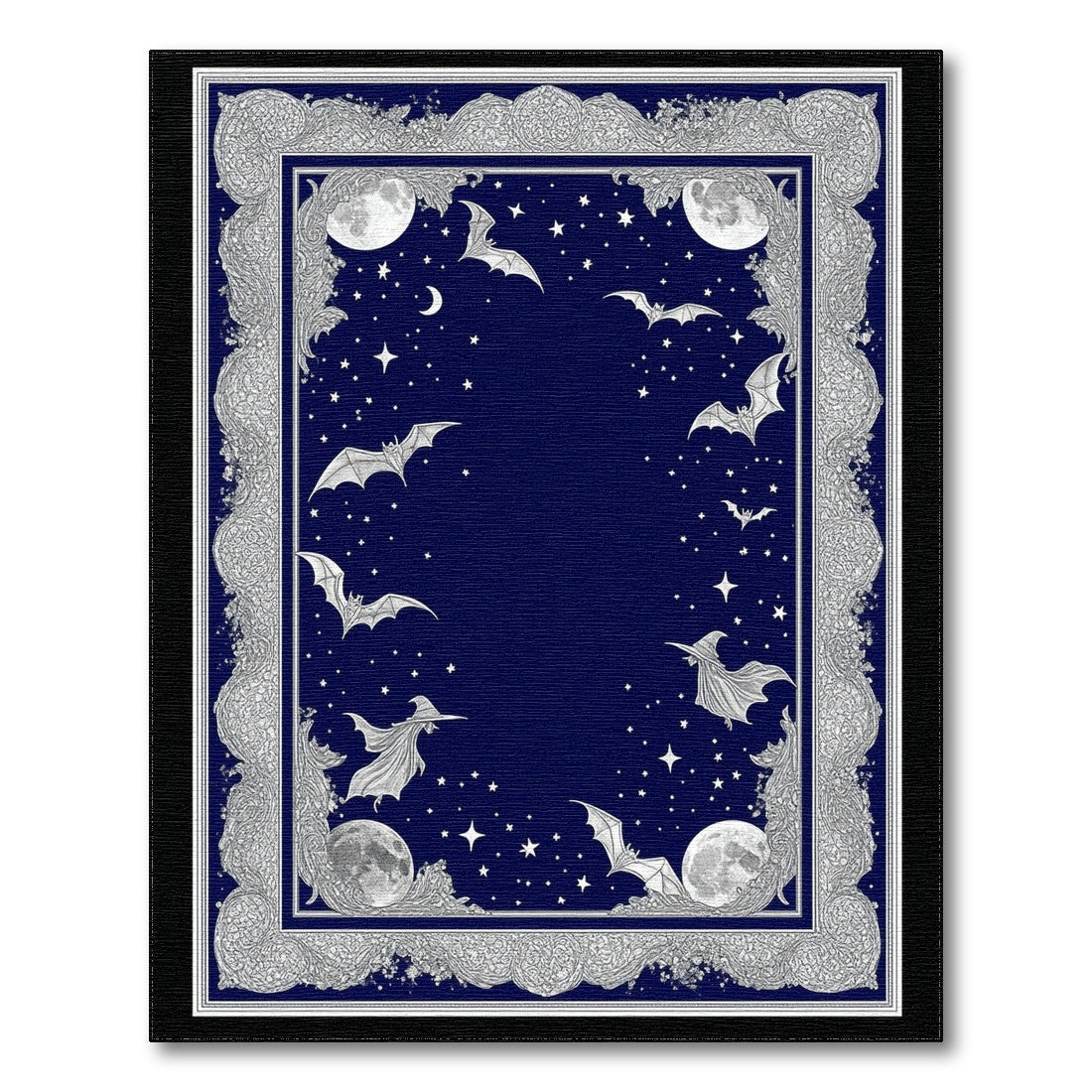 Midnight Witch Bat Celestial Area Rug