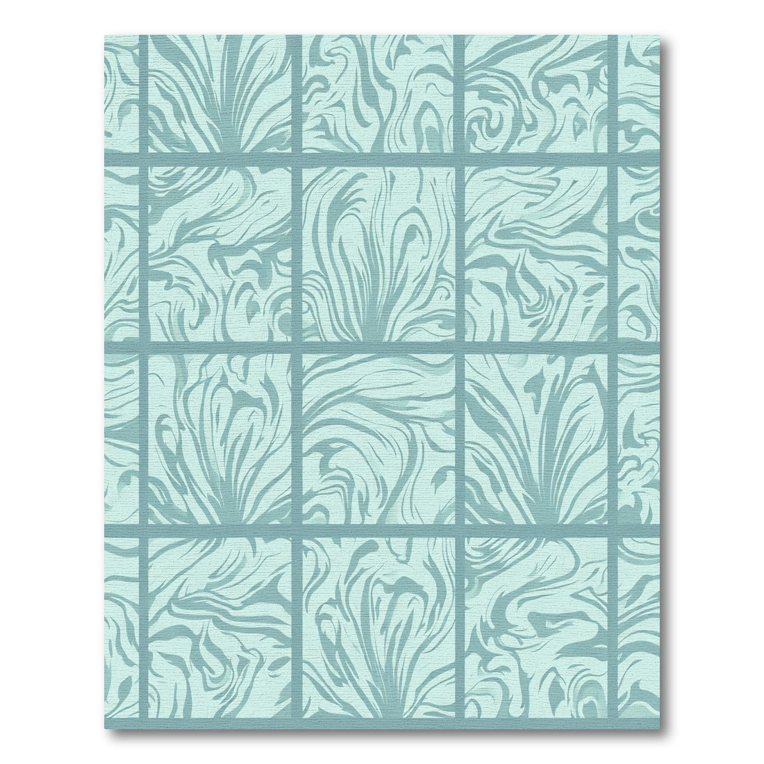 Monochromatic Blue Abstract Swirls Rug