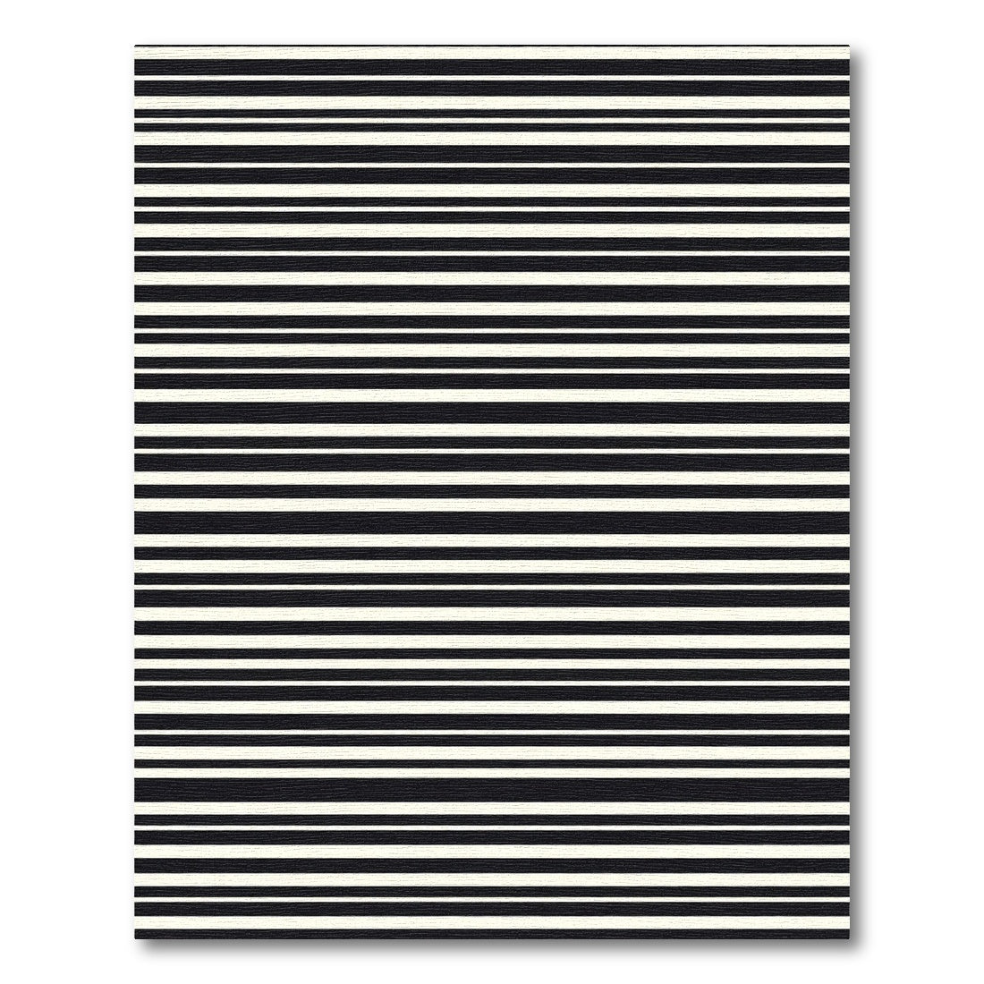Abstract Horizontal Black White Bands Rug
