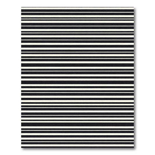 Abstract Horizontal Black White Bands Rug