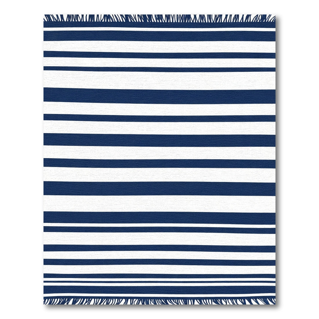 Nautical Navy White Stripe Blanket Rug