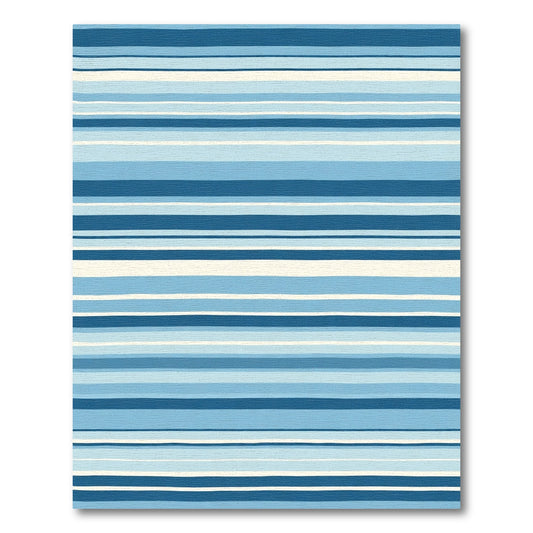 Ocean Blue Varied Stripe Rug