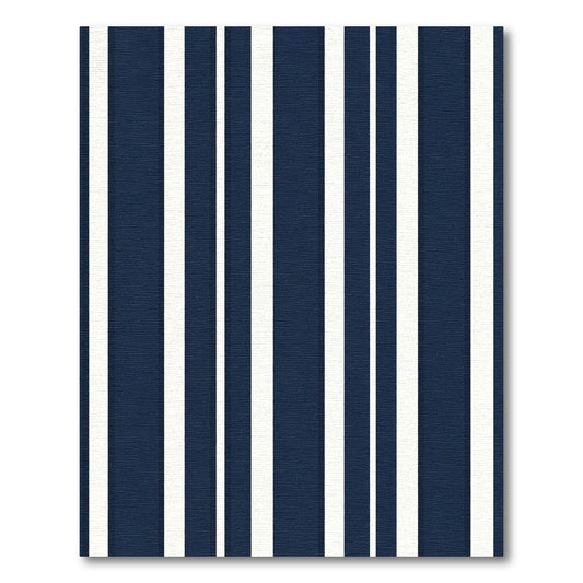 Navy White Vertical Stripe Rug