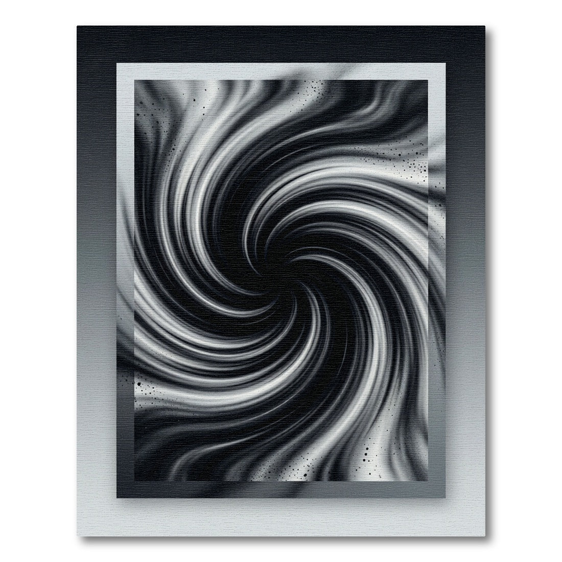 Black White Swirl Abstract Vortex Rug