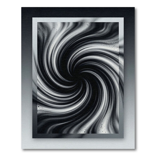 Black White Swirl Abstract Vortex Rug