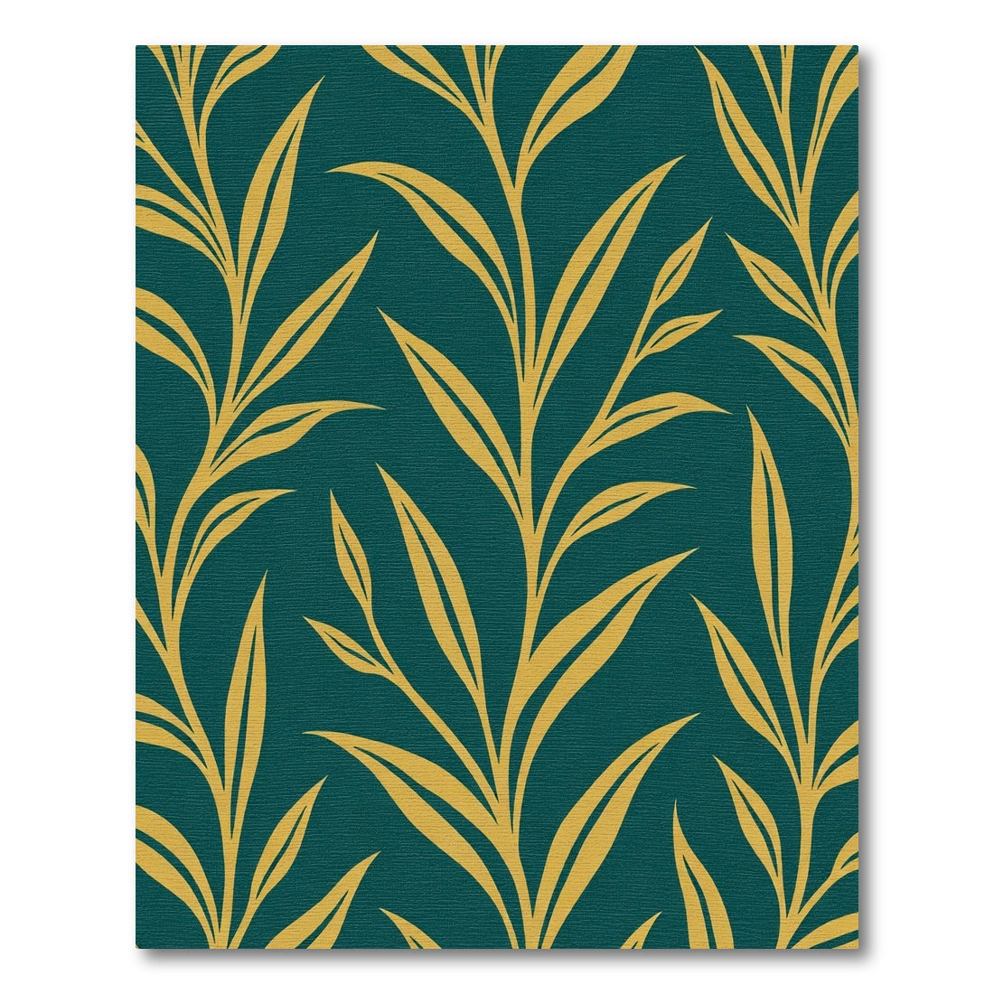 Golden Foliage on Teal Background Rug