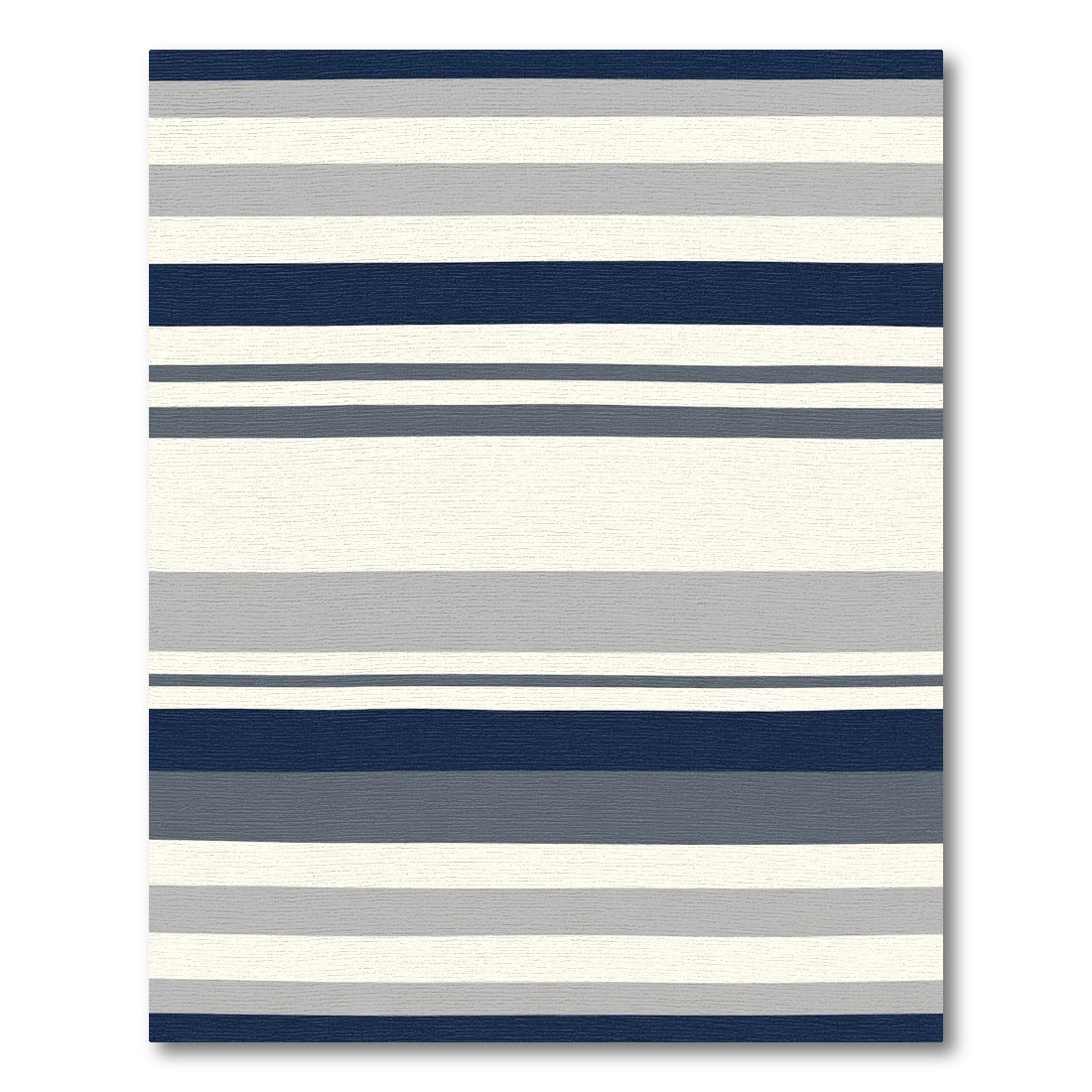 Modern Navy Gray Striped Rug