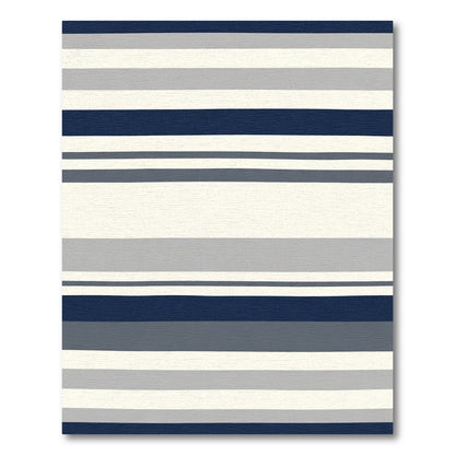 Modern Navy Gray Striped Rug