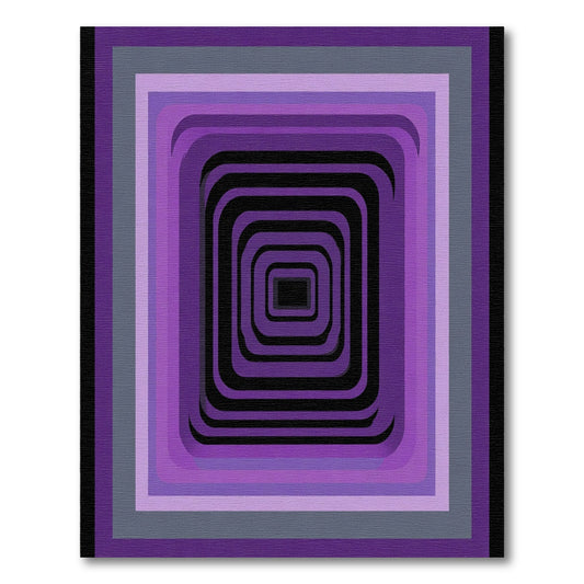 Deep Purple Geometric Tunnel Radiance Rug