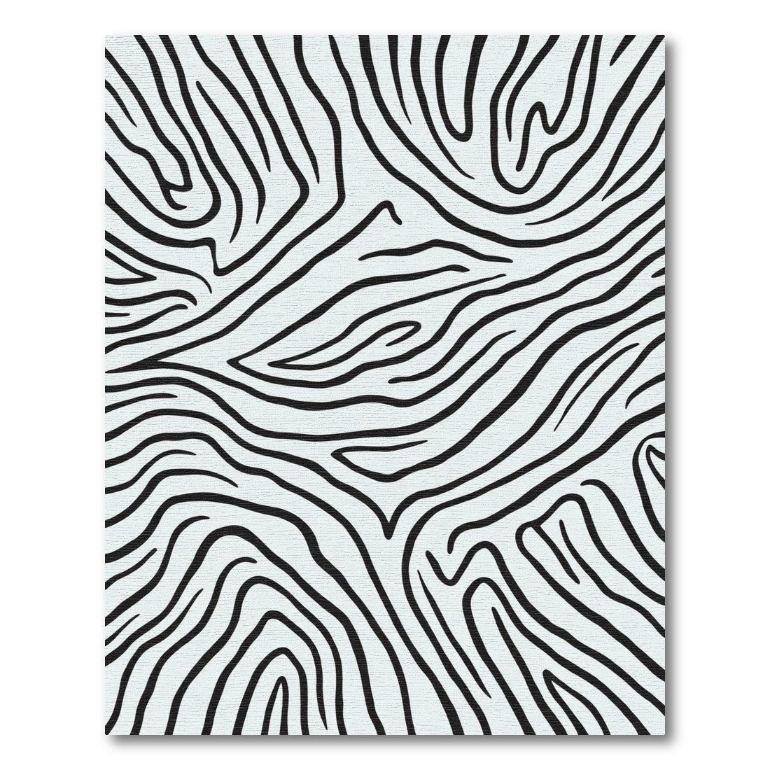 Black White Animal Print Waves Rug