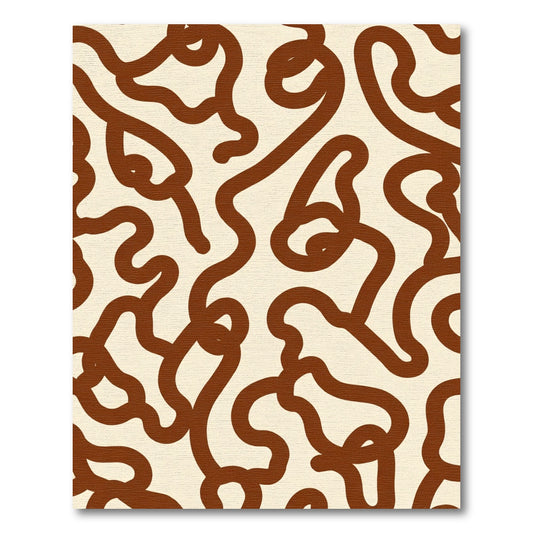 Brown Organic Swirl Cream Rug