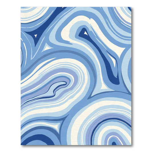 Blue Swirling Abstract Agate Rug
