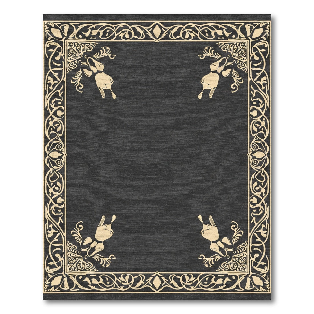 Antique Cream Floral Bordered Rug