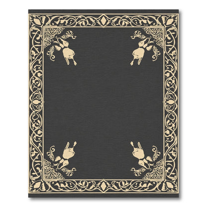 Antique Cream Floral Bordered Rug
