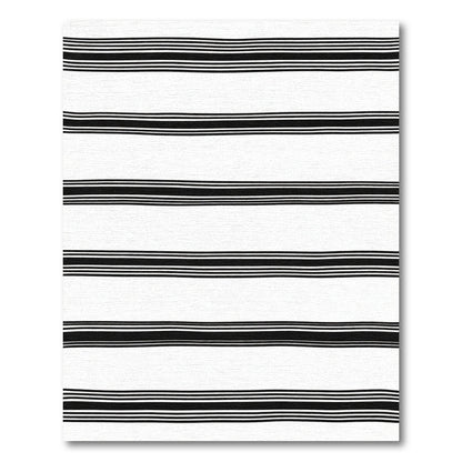 Modern Black White Striped Layout Rug
