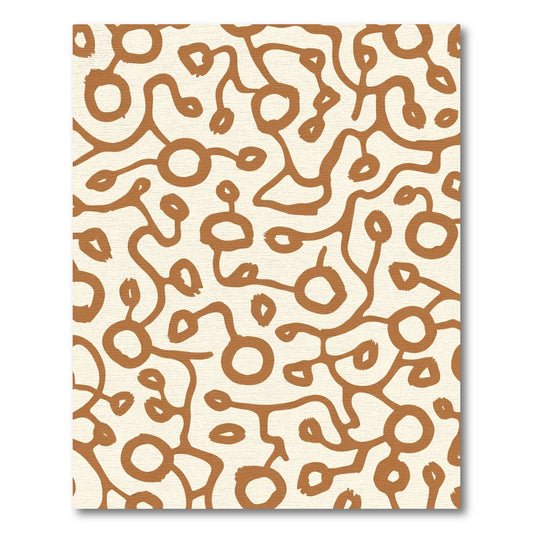 Earthy Organic Branch Circle Pattern Rug