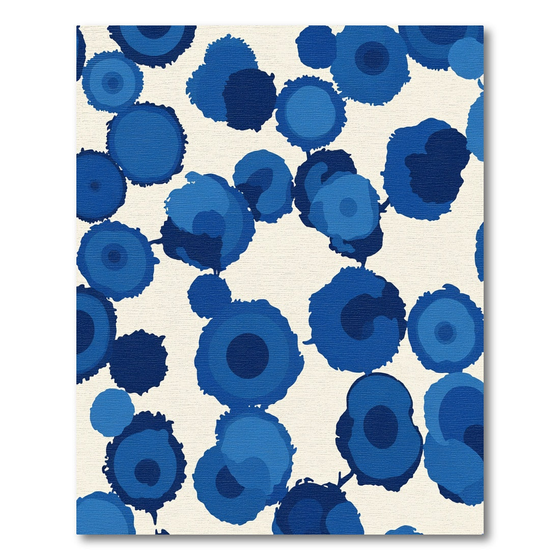 Deep Blue Organic Circles Rug