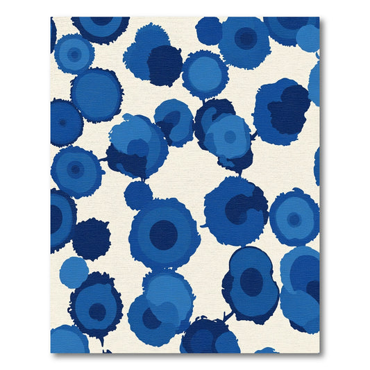 Deep Blue Organic Circles Rug