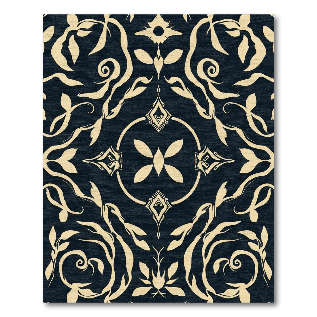 Classic Cream Floral Symmetry Rug