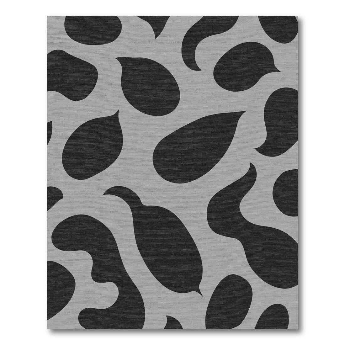 Gray Black Organic Blob Rug