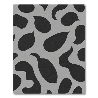 Gray Black Organic Blob Rug