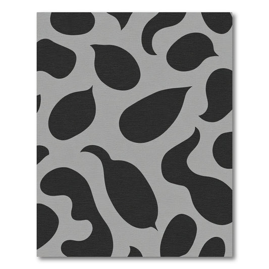 Gray Black Organic Blob Rug