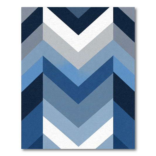 Geometric Chevron Blue Gradient Rug