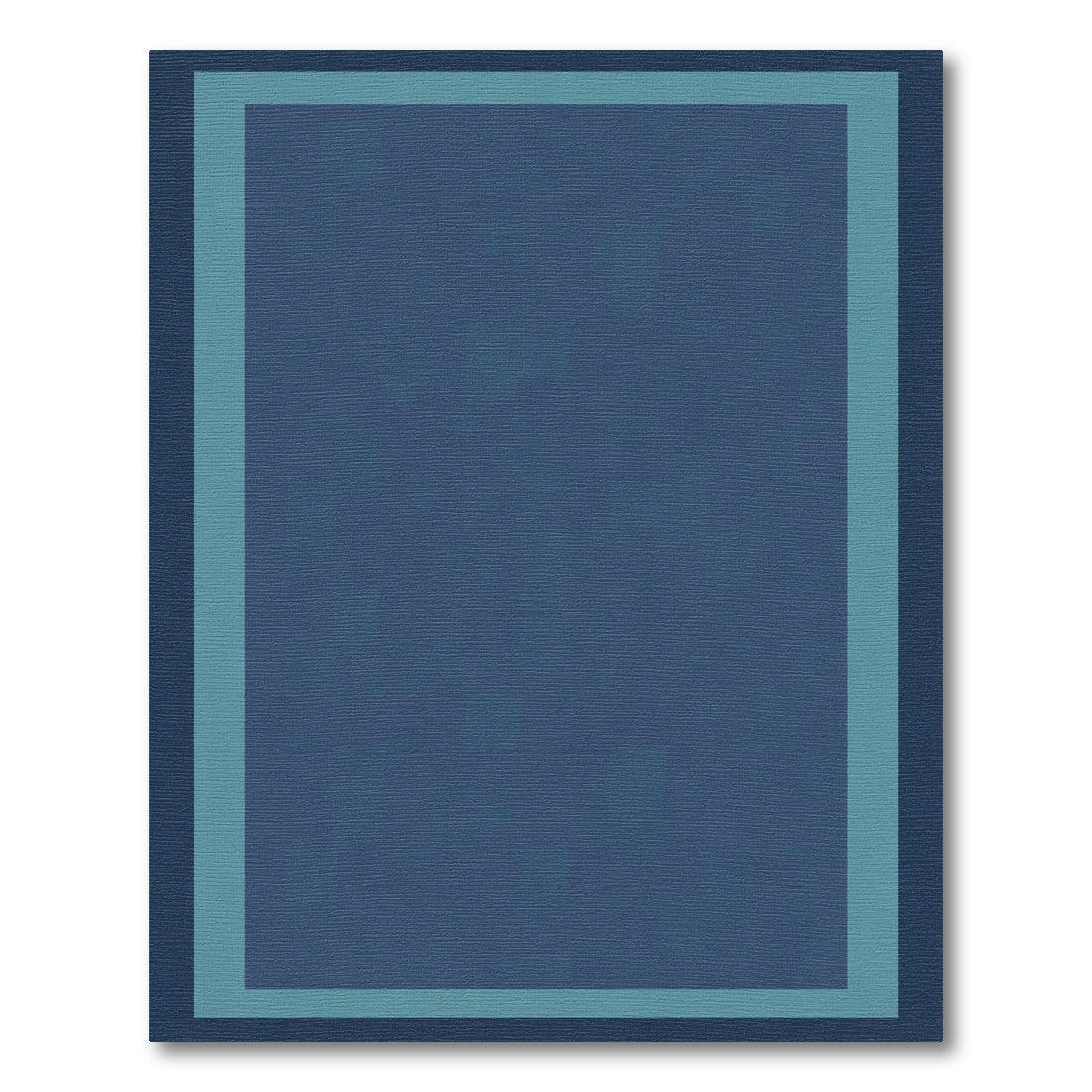 Deep Blue Border Geometric Rug