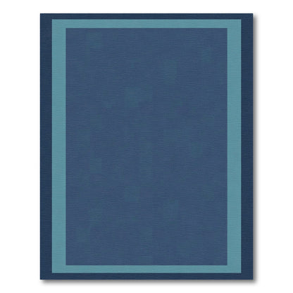 Deep Blue Border Geometric Rug