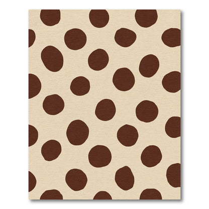 Cocoa Dot Cream Polka Rug