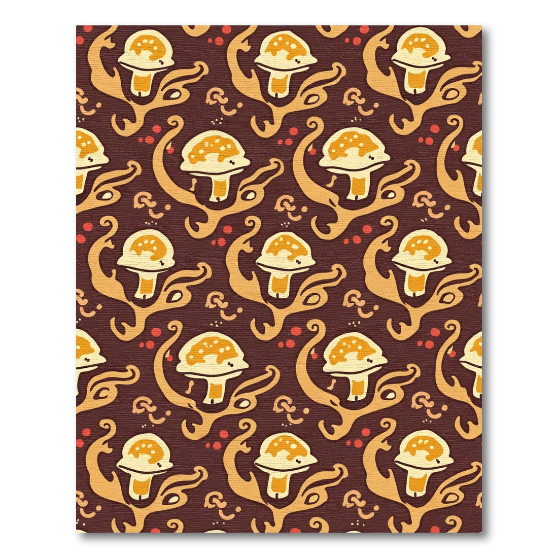 Whimsical Mushroom Meadow Swirl Rug