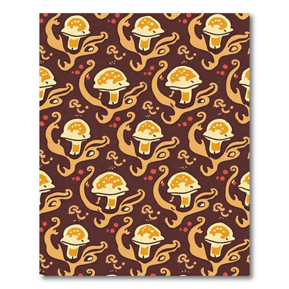 Whimsical Mushroom Meadow Swirl Rug