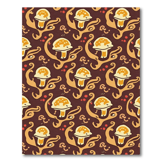Whimsical Mushroom Meadow Swirl Rug