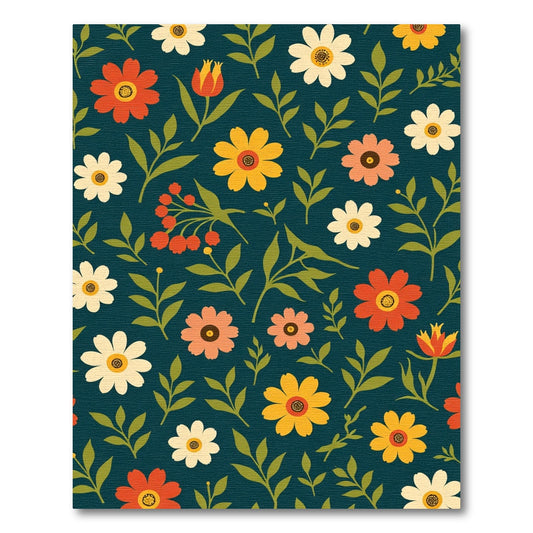 Bright Floral Garden Teal Rug