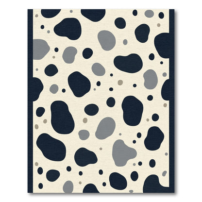 Cream and Charcoal Irregular Spots Rug