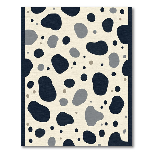 Cream and Charcoal Irregular Spots Rug