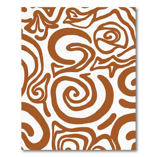 Earth Tone Swirl Abstract Flowing Rug