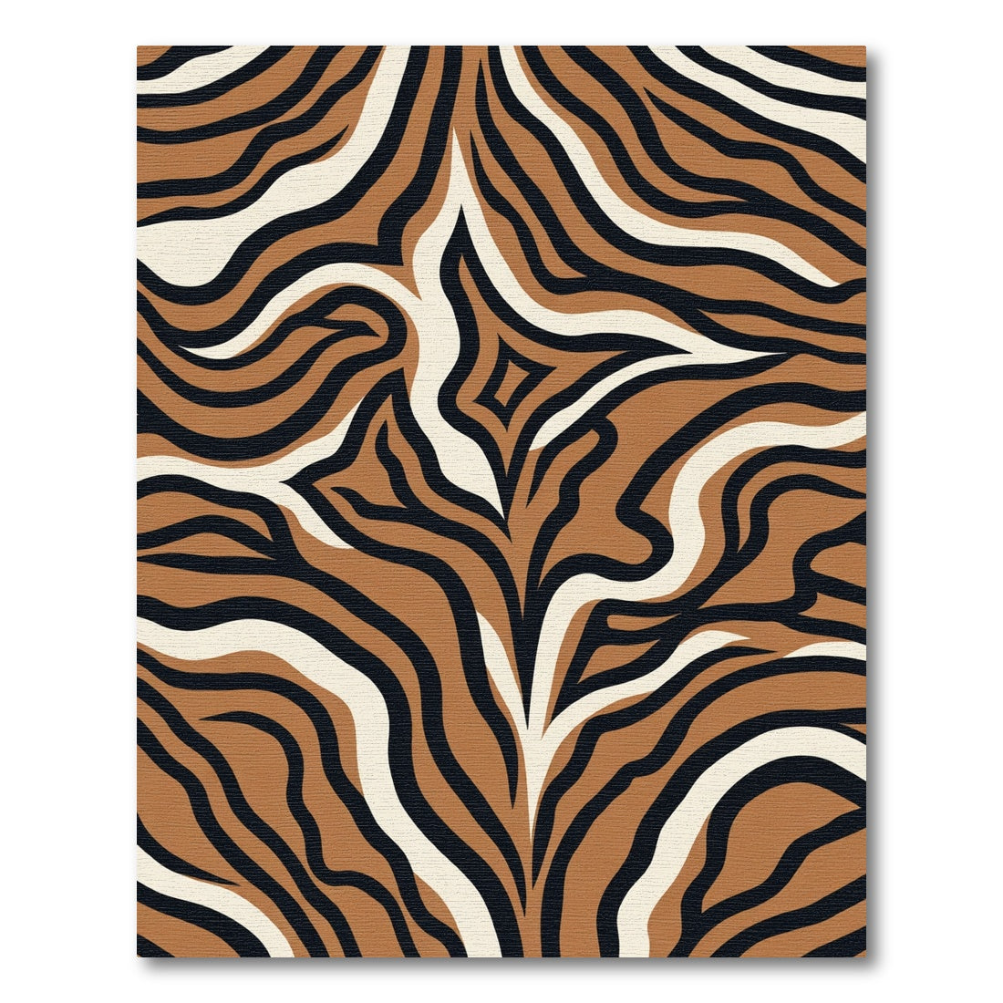 Brown Black White Wild Stripe Rug