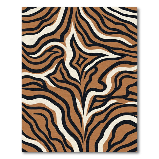 Brown Black White Wild Stripe Rug