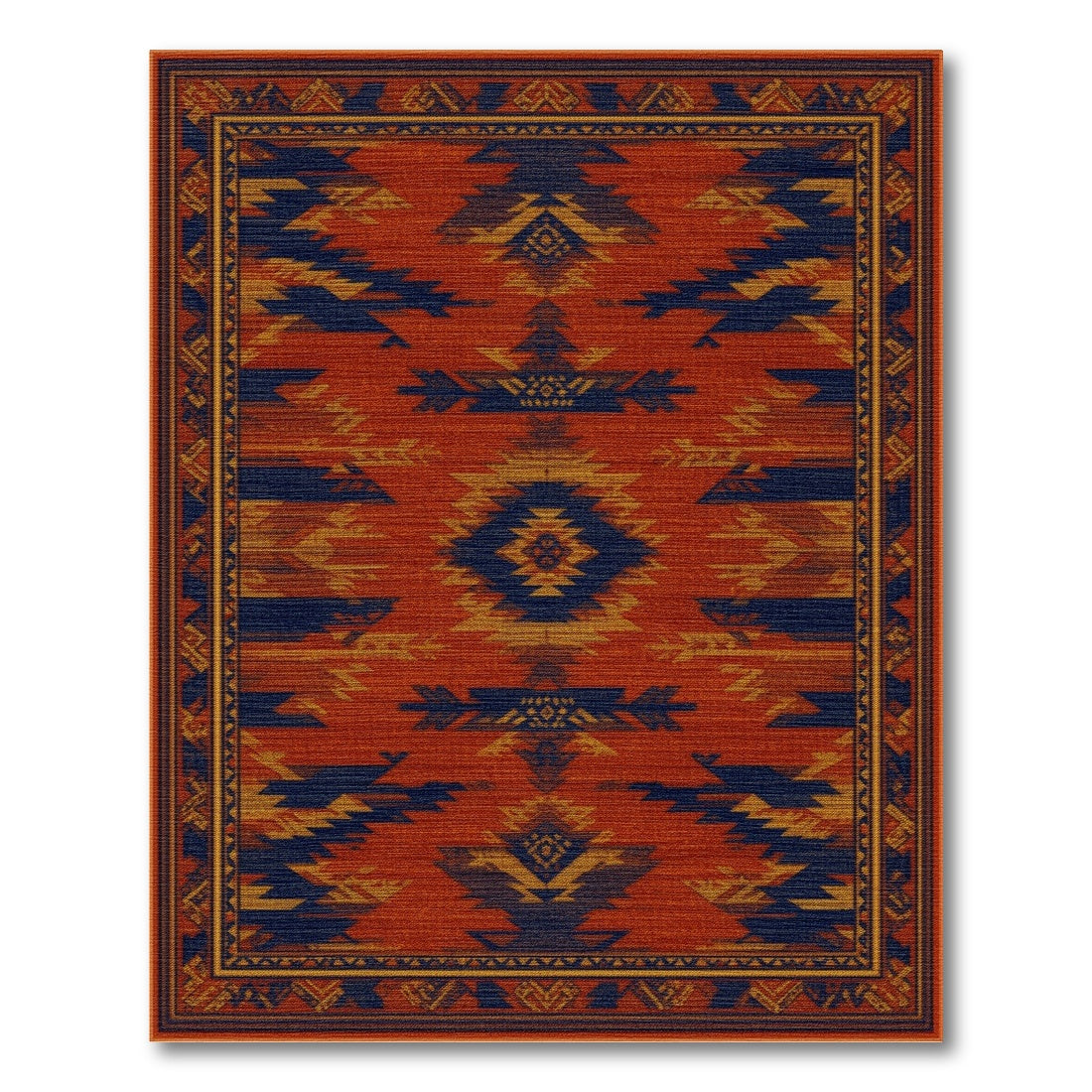 Southwestern Orange Geometric No. 28 Area Rug