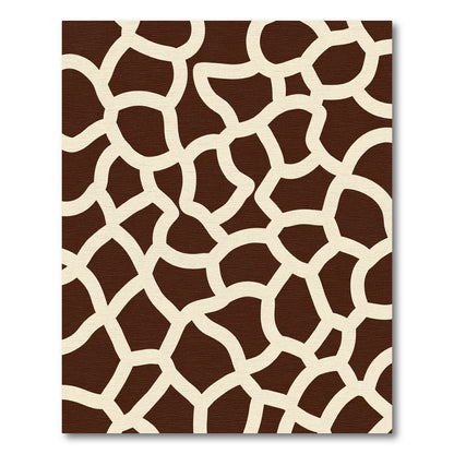 Brown Cream Irregular Patchwork Rug