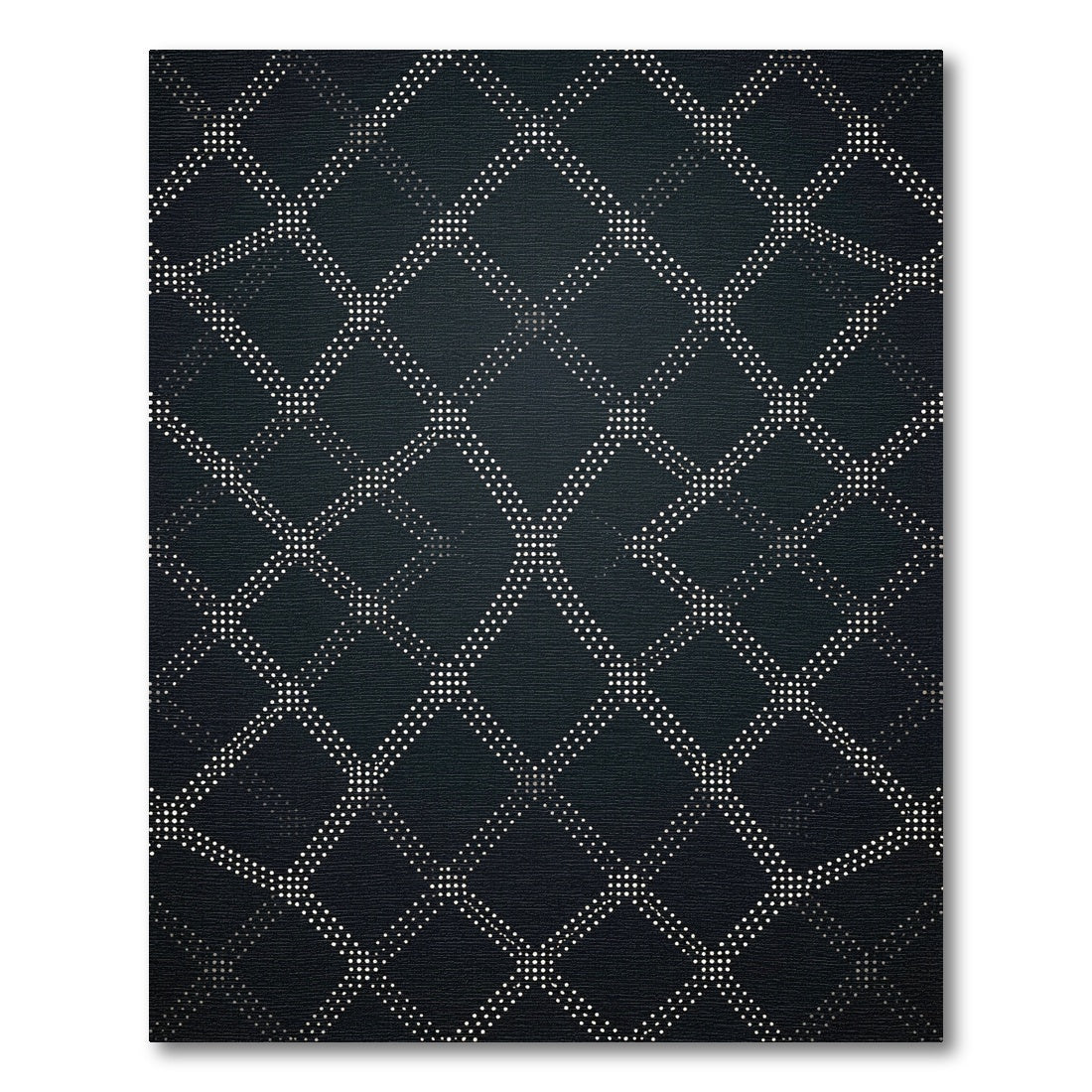 Deep Gray Dot Diamond Lattice Rug