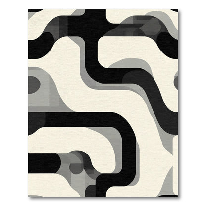 Monochromatic Modern Flowing Lines Rug