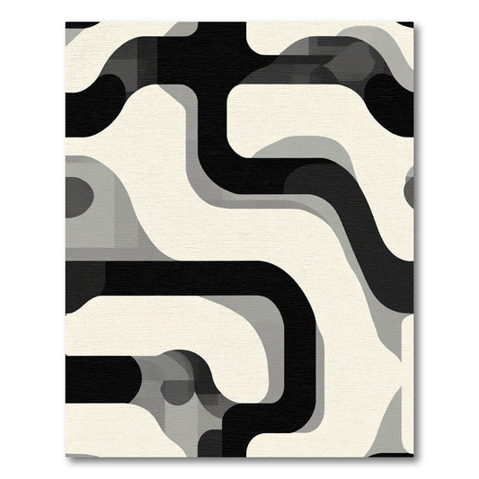 Monochromatic Modern Flowing Lines Rug