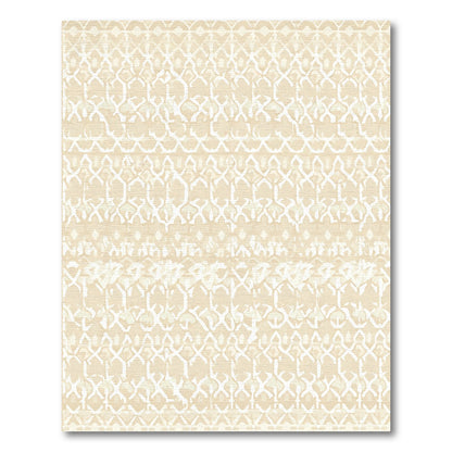 Tan Textured Geometric Stripe Rug