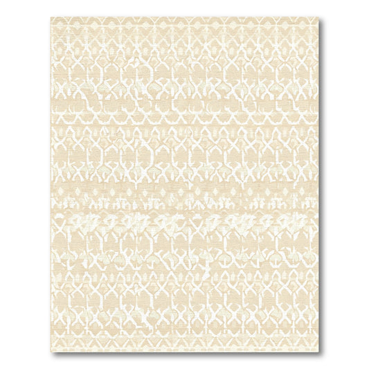 Tan Textured Geometric Stripe Rug