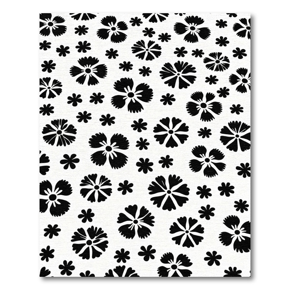 Black White Floral Dispersion Rug