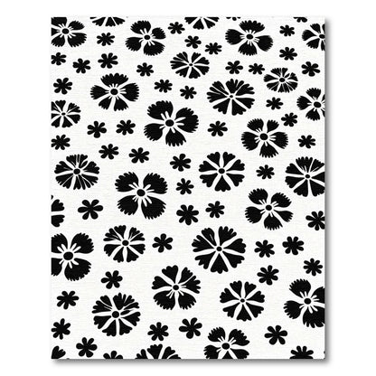 Black White Floral Dispersion Rug